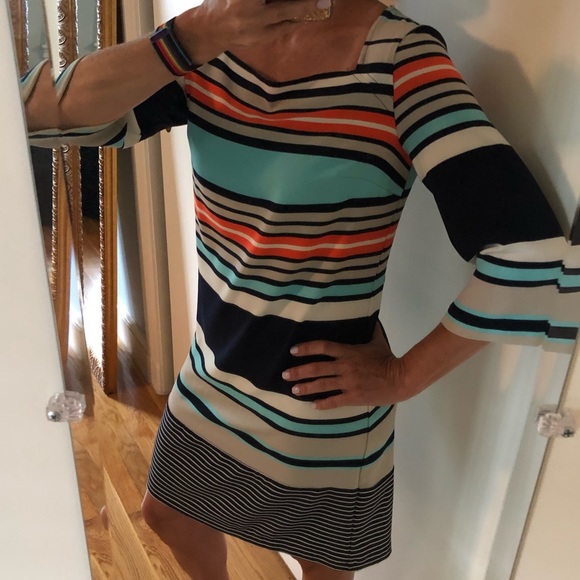 🎉HP🎉 Merona 3/4 Sleeve Striped Dress - Picture 1 of 5